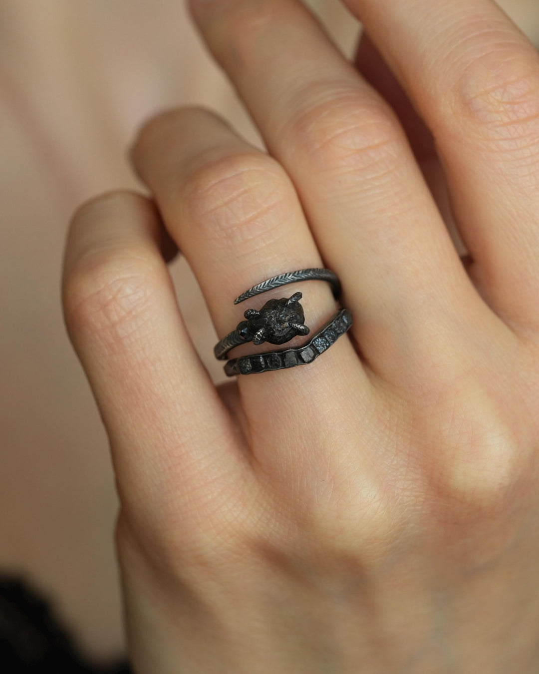 Black Diamond Wave Ring