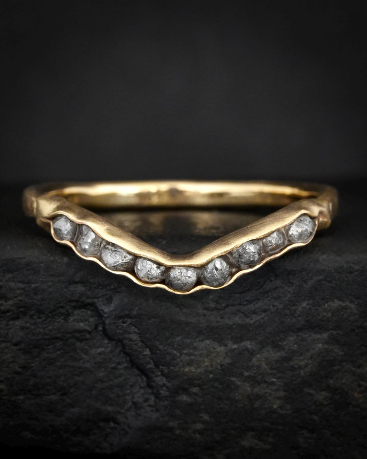 Raw Grey Diamond Wave Ring