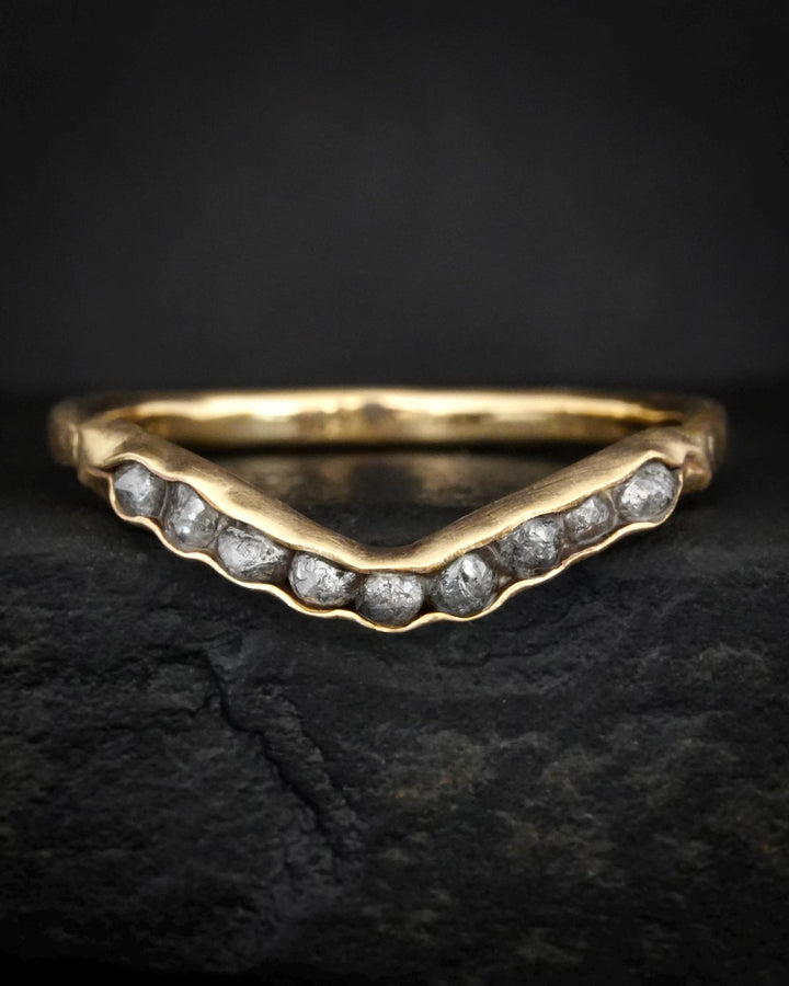 Raw Grey Diamond Wave Ring
