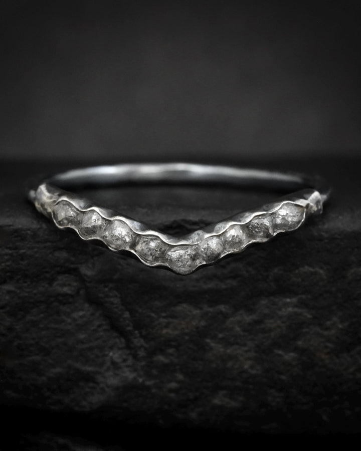 Raw Grey Diamond Wave Ring