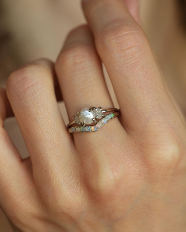 Raw Australian Opal Wave Ring