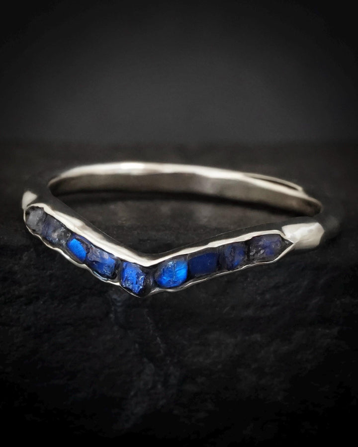 Rainbow Moonstone Wave Ring