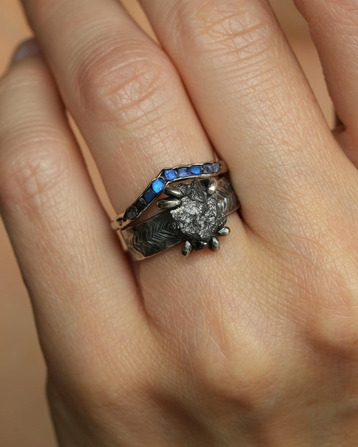 Rainbow Moonstone Wave Ring