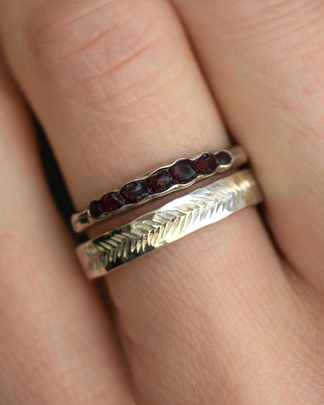 Raw Red Pyrope Garnet Ring