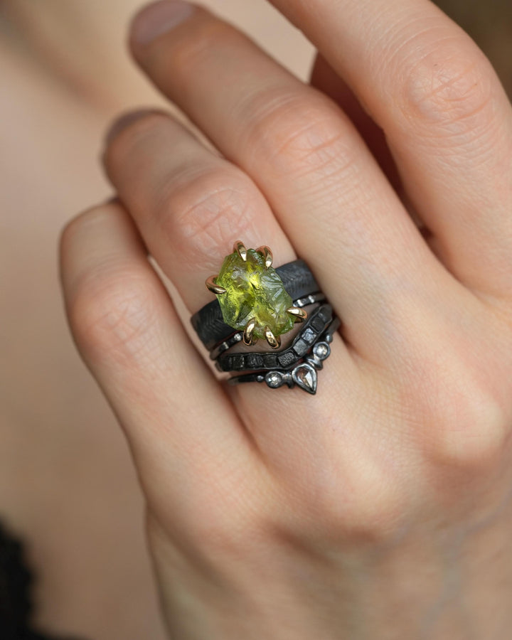 Raw Peridot Ring