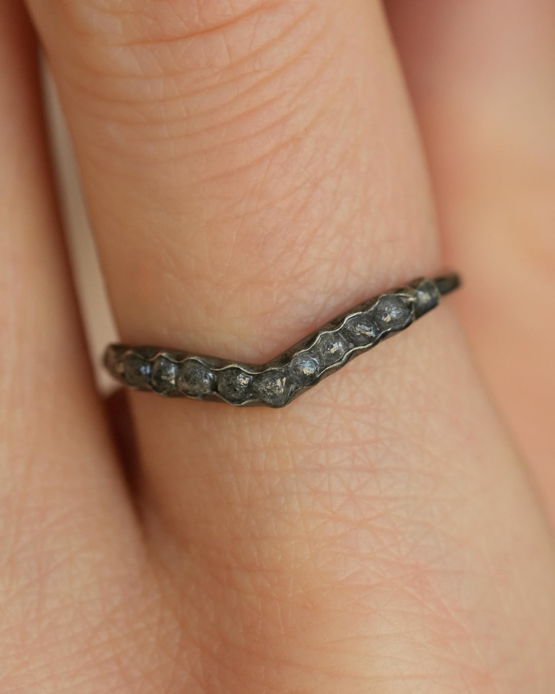 Raw Grey Diamond Wave Ring