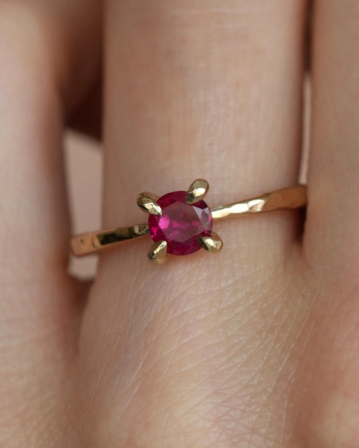 Round Ruby Engagement Ring