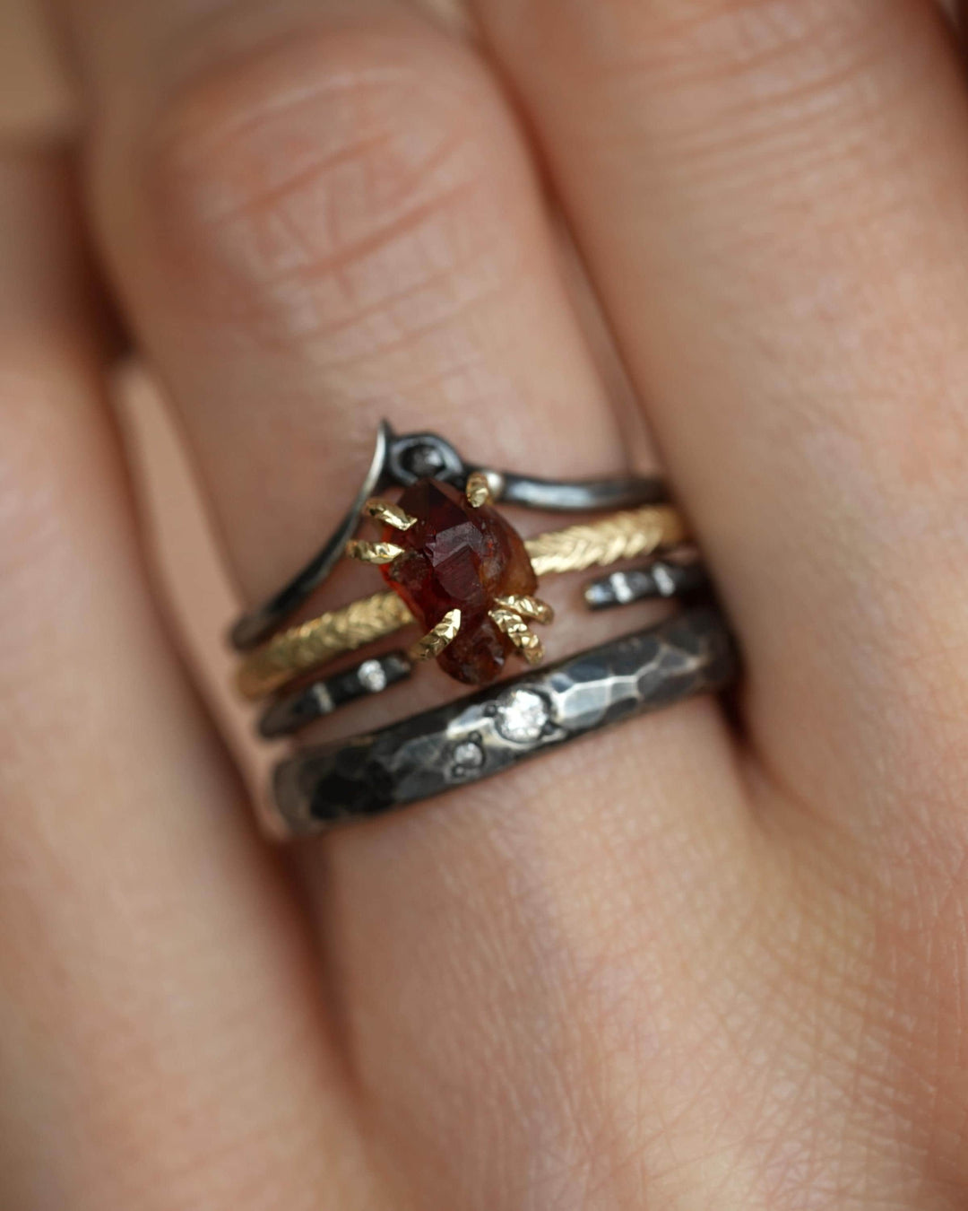 Raw Citrine Crystal Ring