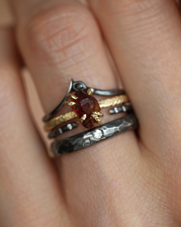 Raw Citrine Crystal Ring
