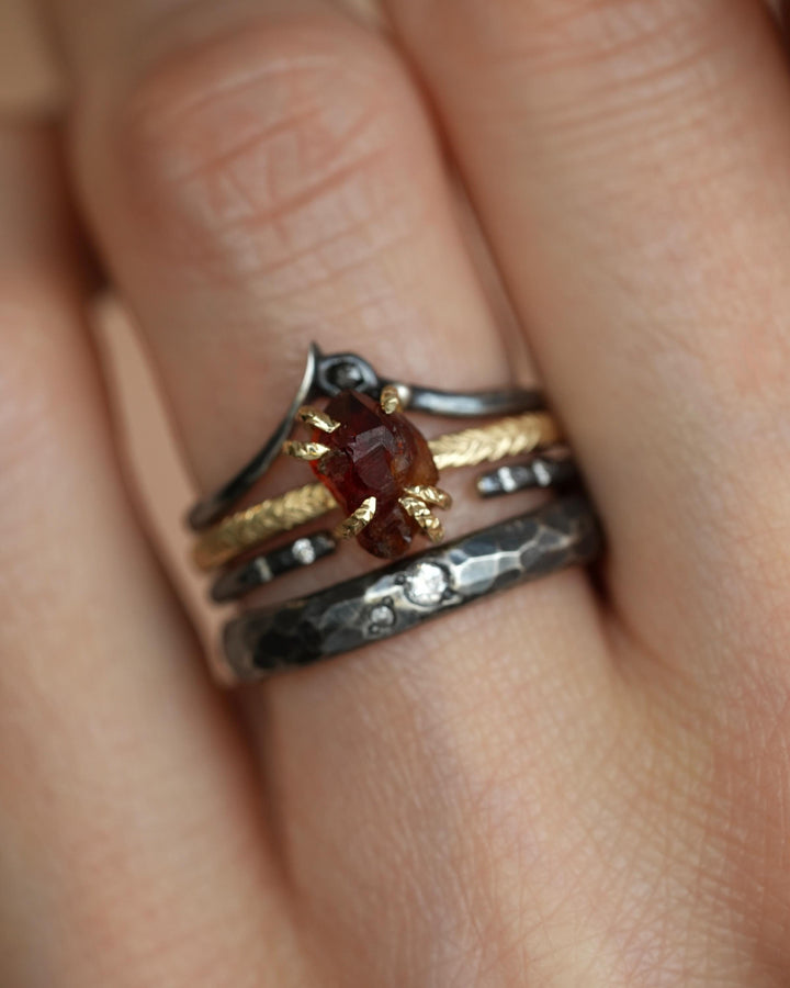 Raw Citrine Crystal Ring