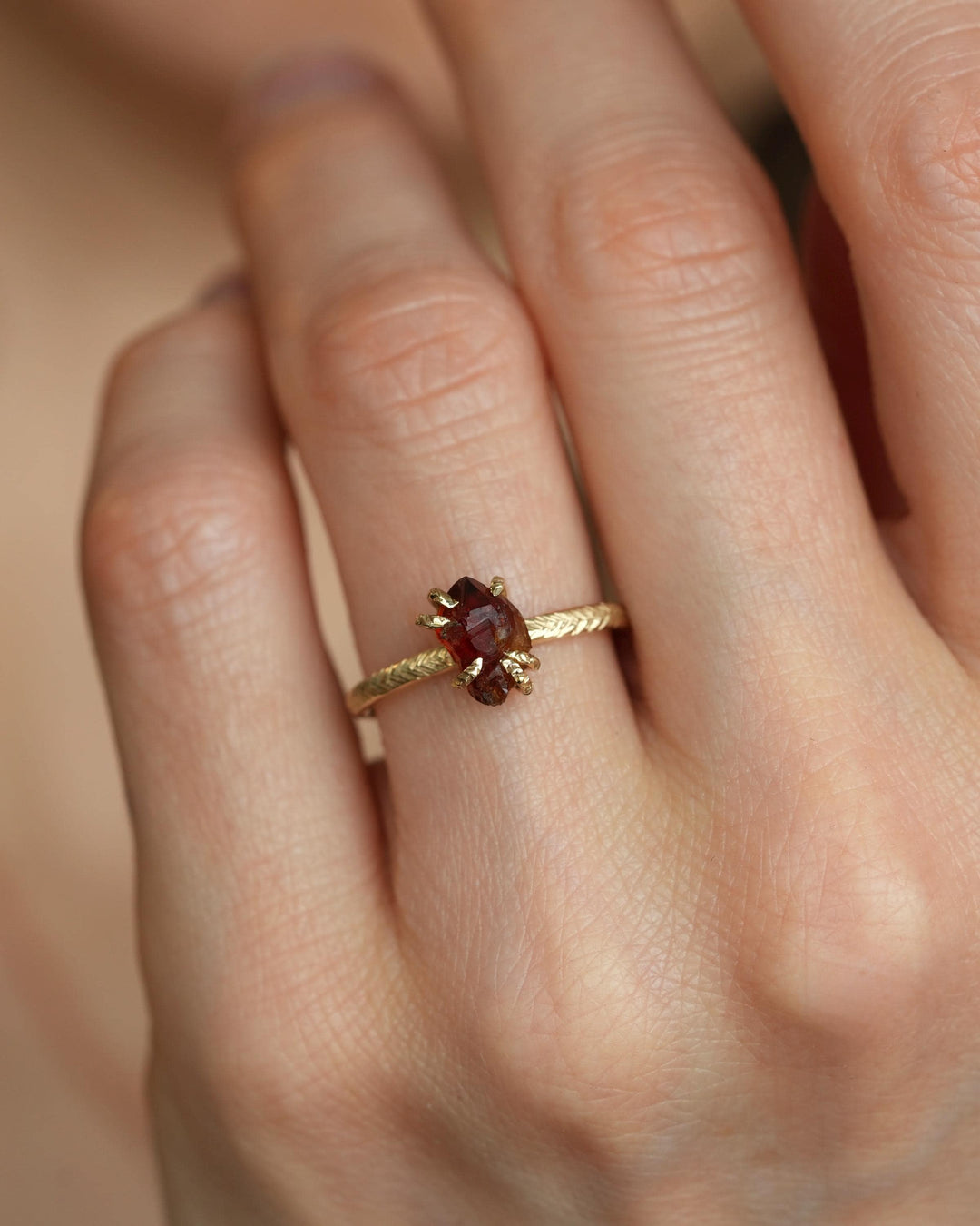 Raw Citrine Crystal Ring