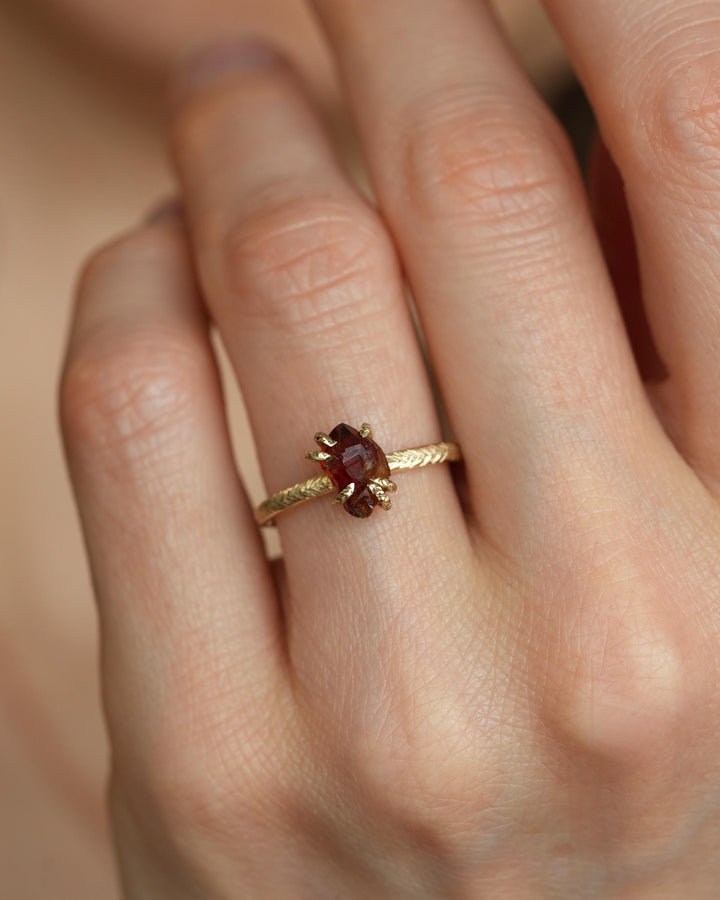 Raw Citrine Crystal Ring