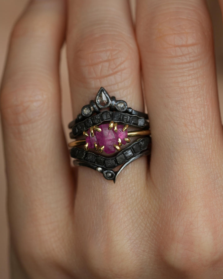 Natural Ruby Crystal Engagement Ring