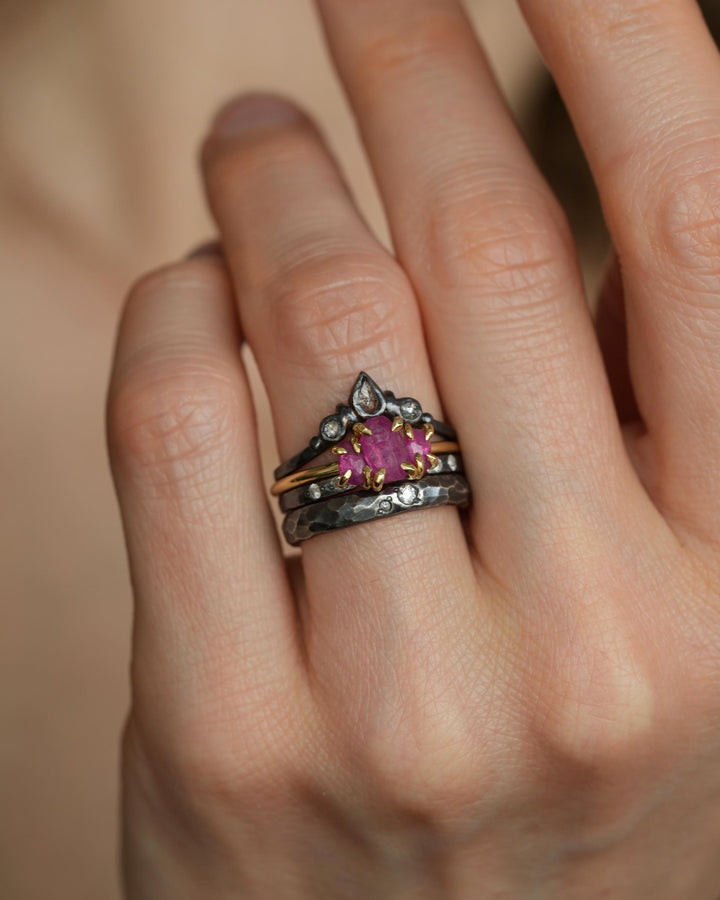 Natural Ruby Crystal Engagement Ring