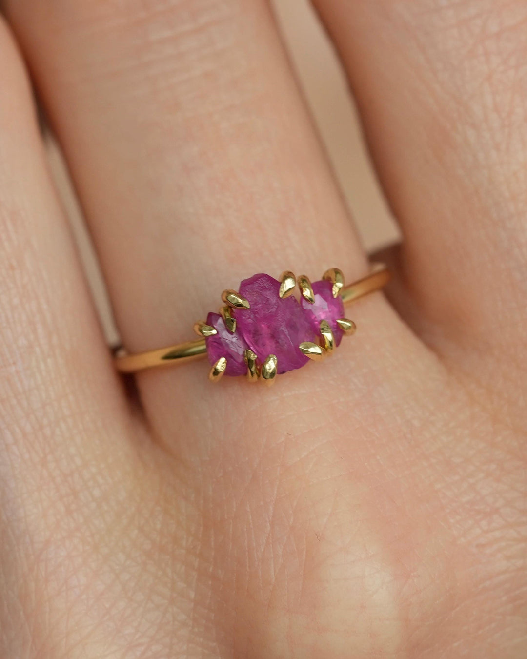 Natural Ruby Crystal Engagement Ring