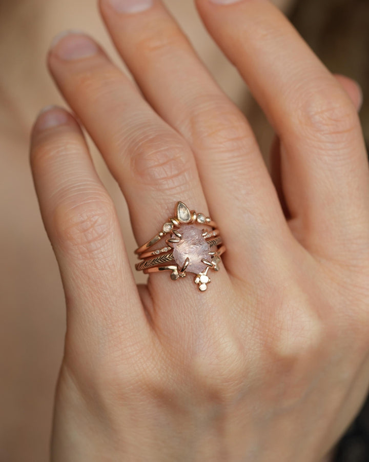 Raw Morganite Statement Ring
