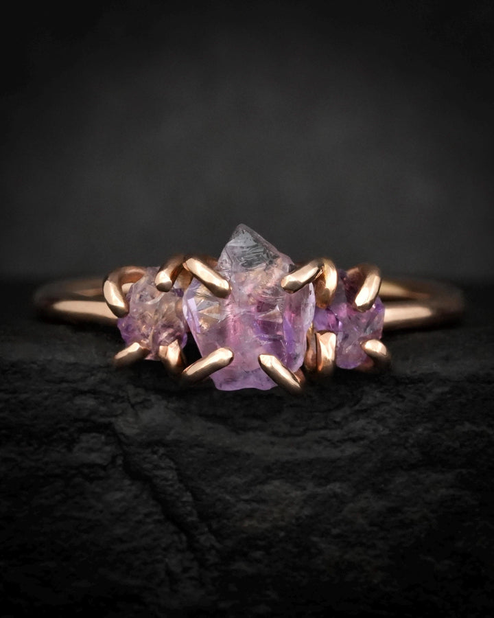 Raw Amethyst Crystal Cluster Ring