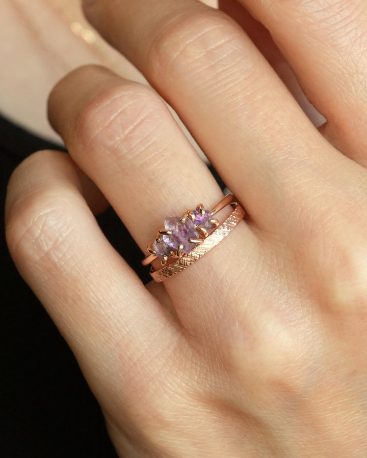 Raw Amethyst Crystal Cluster Ring