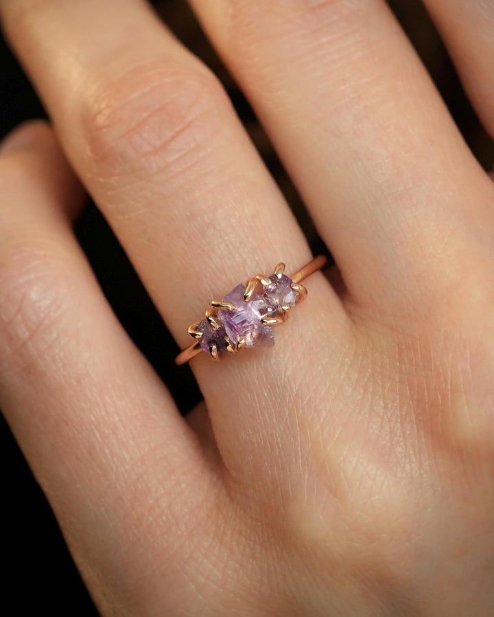 Raw Amethyst Crystal Cluster Ring