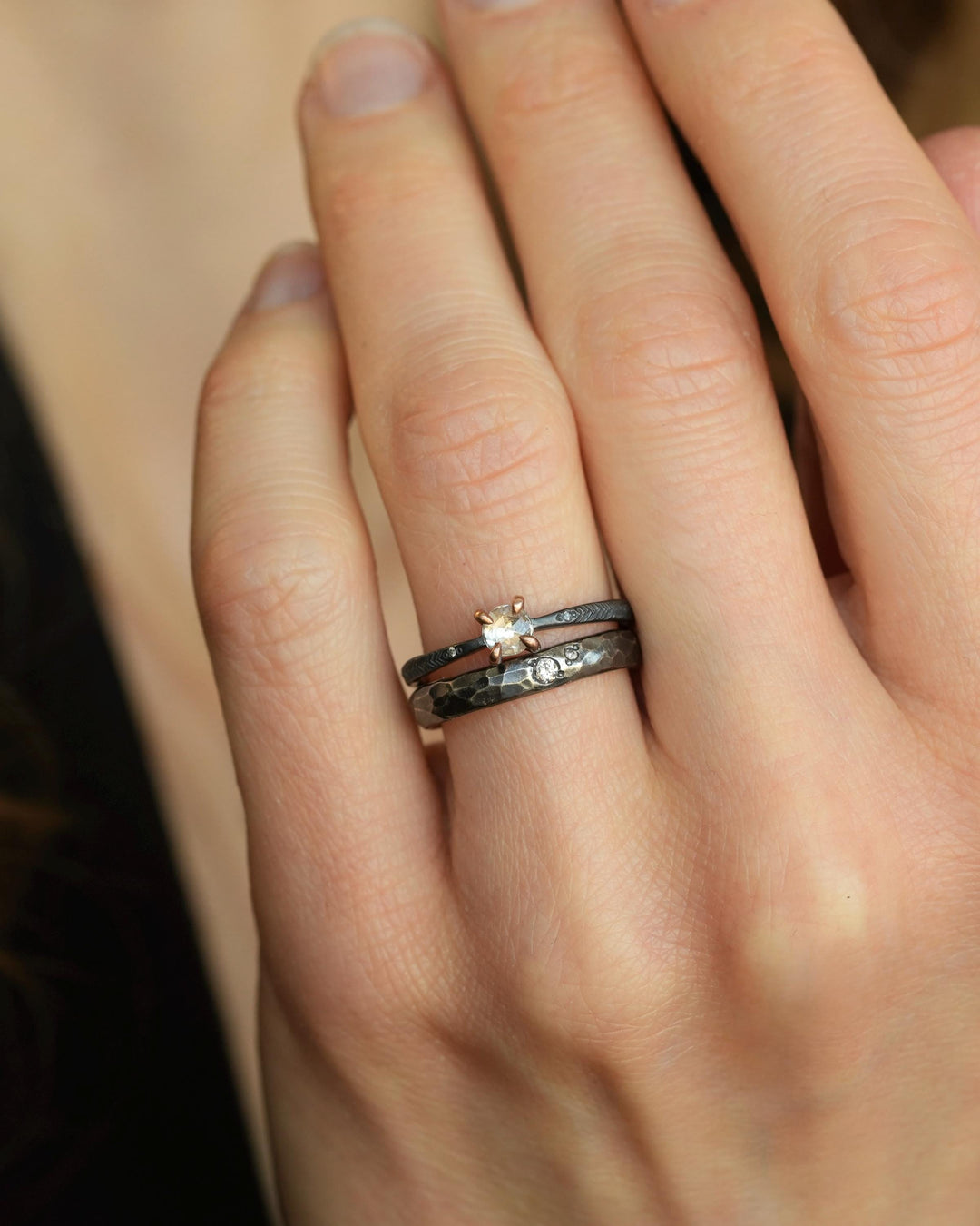 Natural Round Clear Diamond Ring
