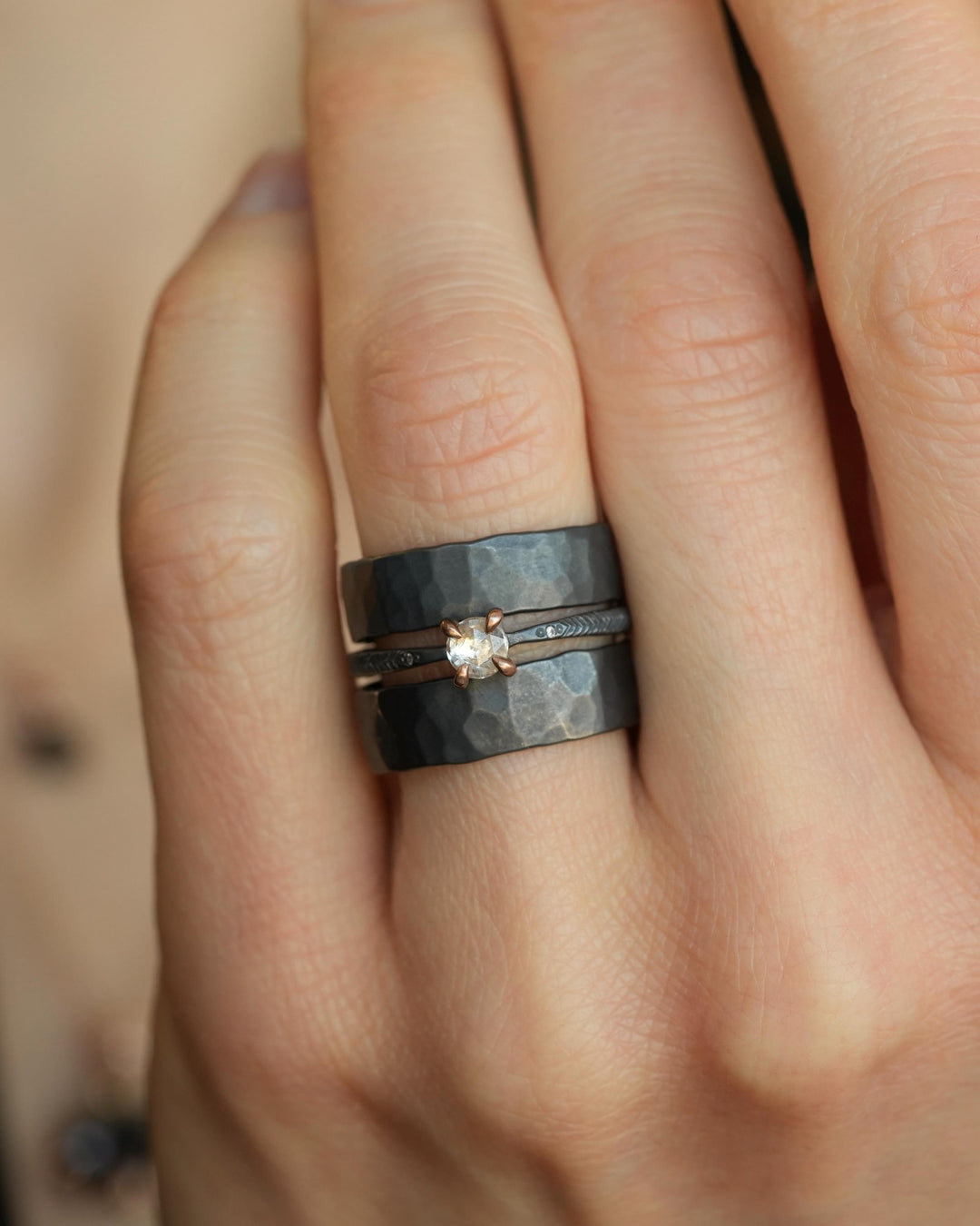 Natural Round Clear Diamond Ring