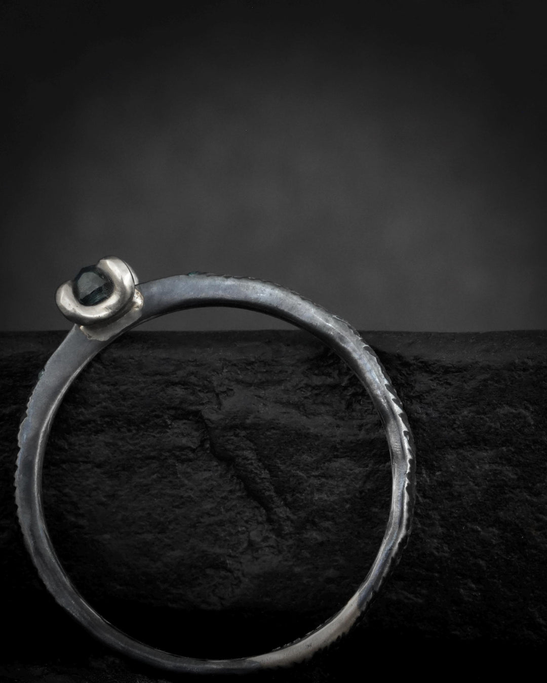 Round Blue Diamond Ring
