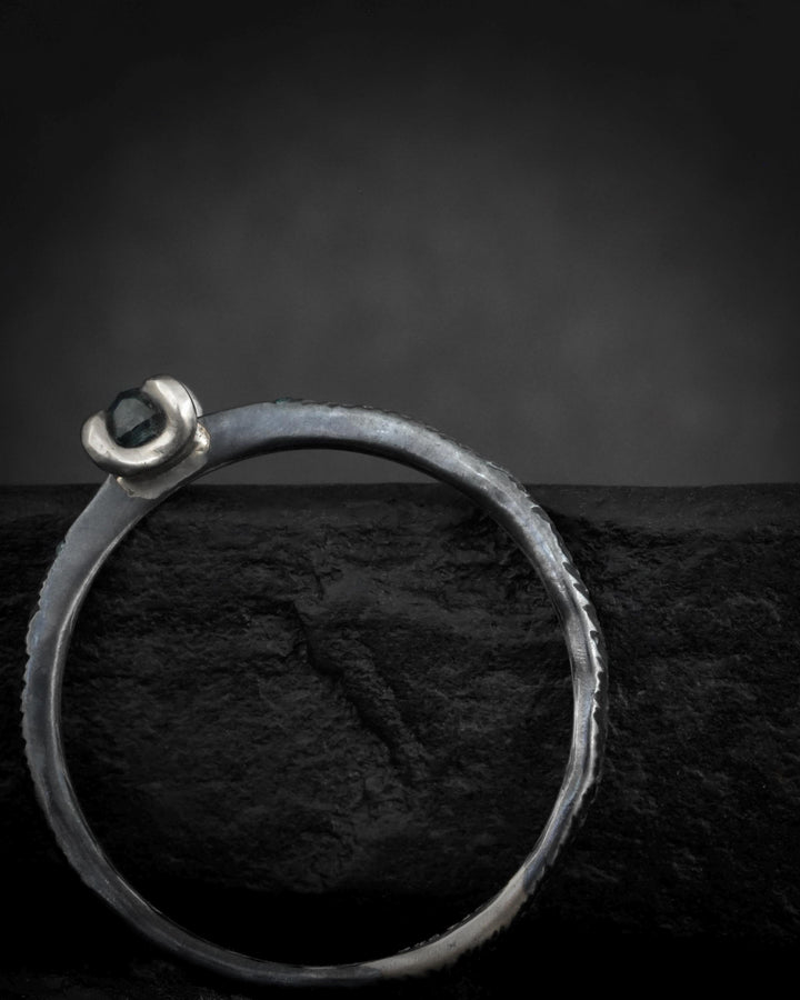 Round Blue Diamond Ring