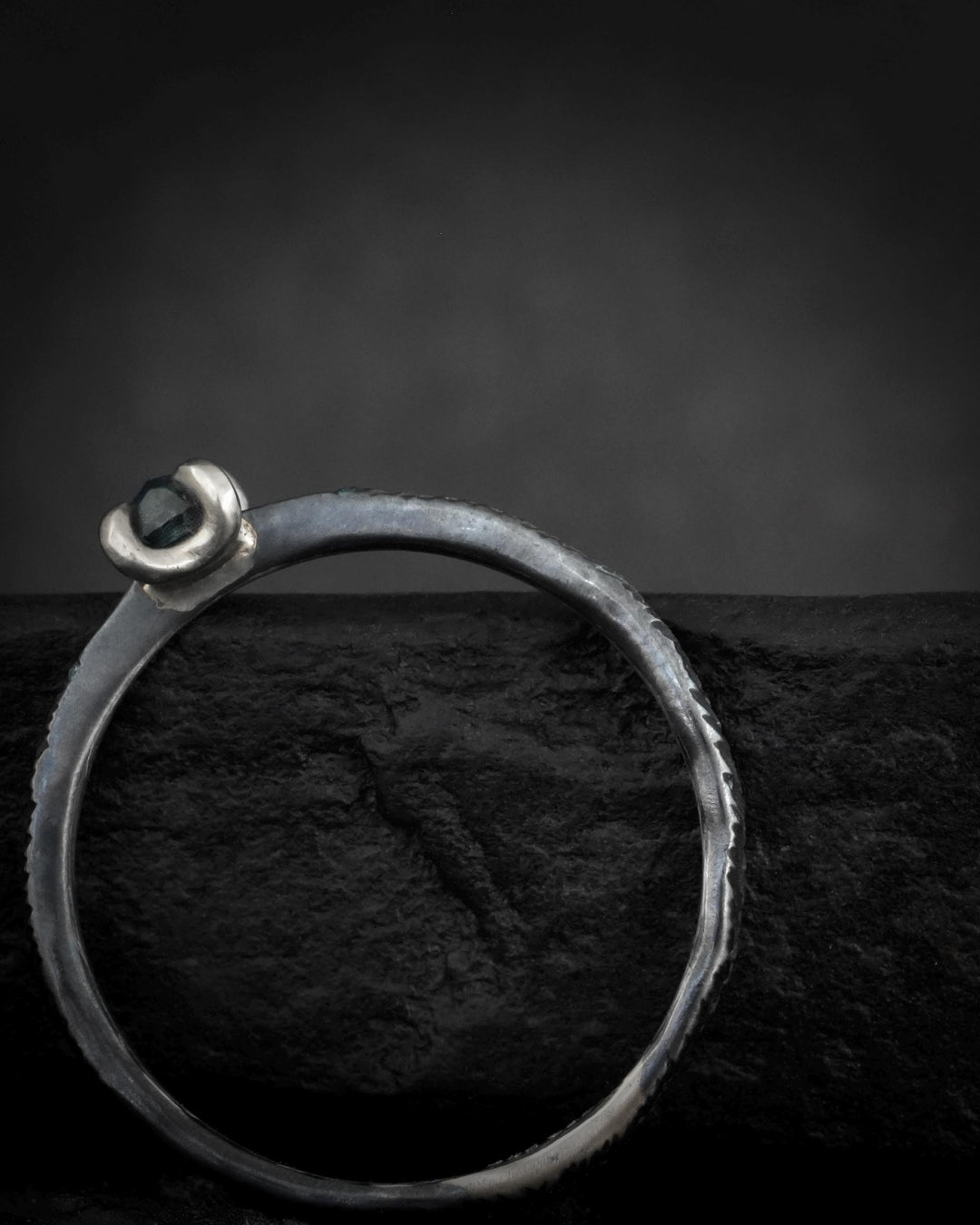 Round Blue Diamond Ring