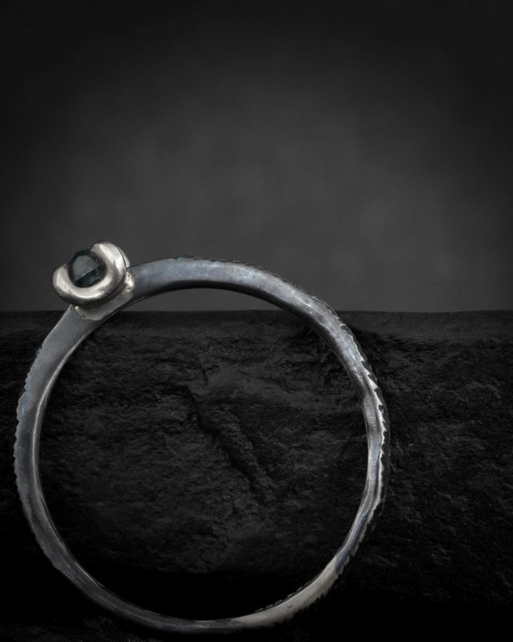Round Blue Diamond Ring