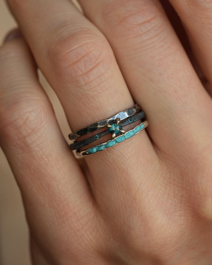 Round Blue Diamond Ring