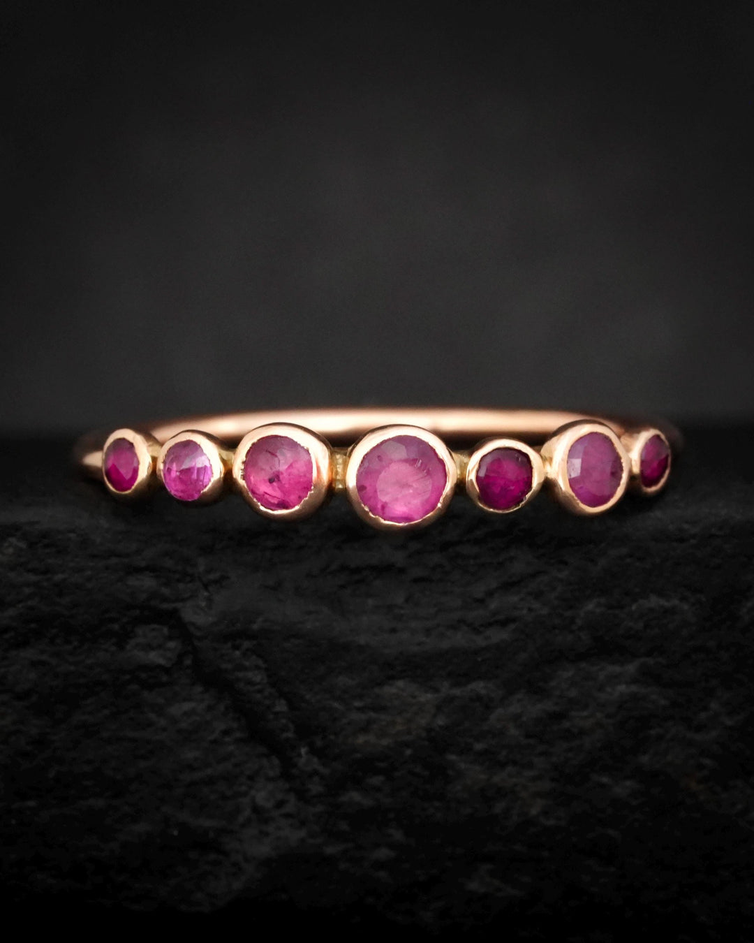 Natural Round Ruby Bubble Ring