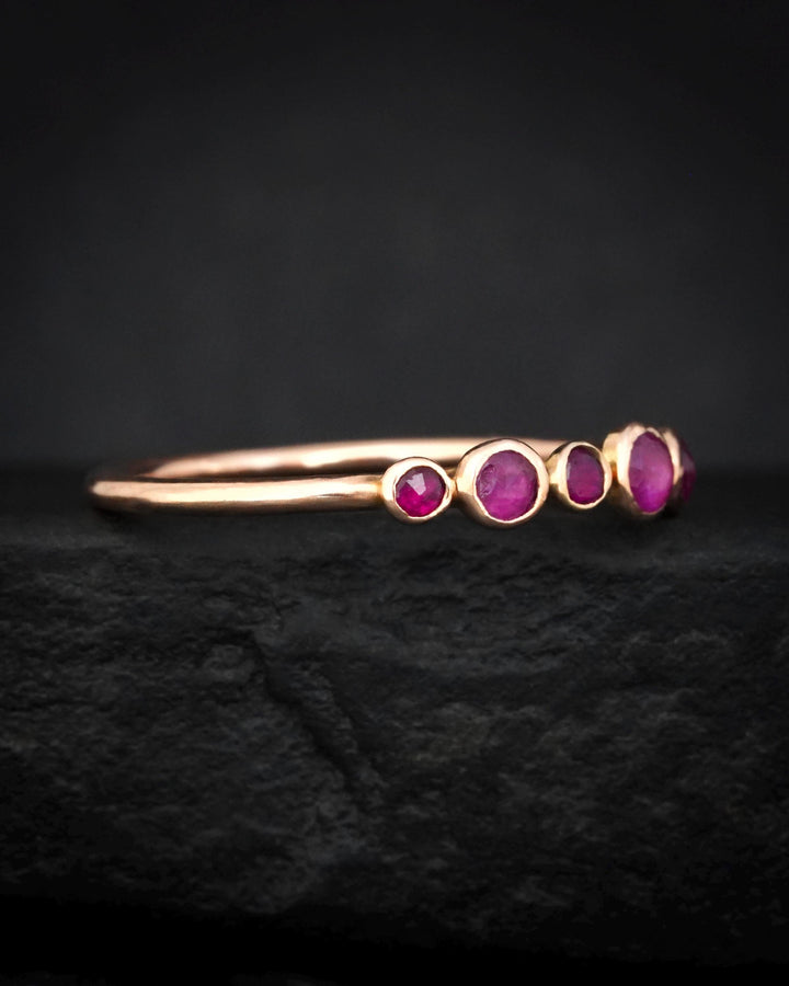 Natural Round Ruby Bubble Ring