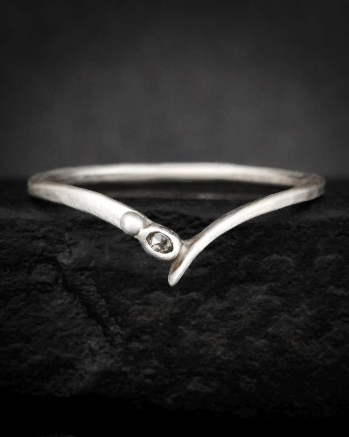 Salt and Pepper Diamond Wave Ring