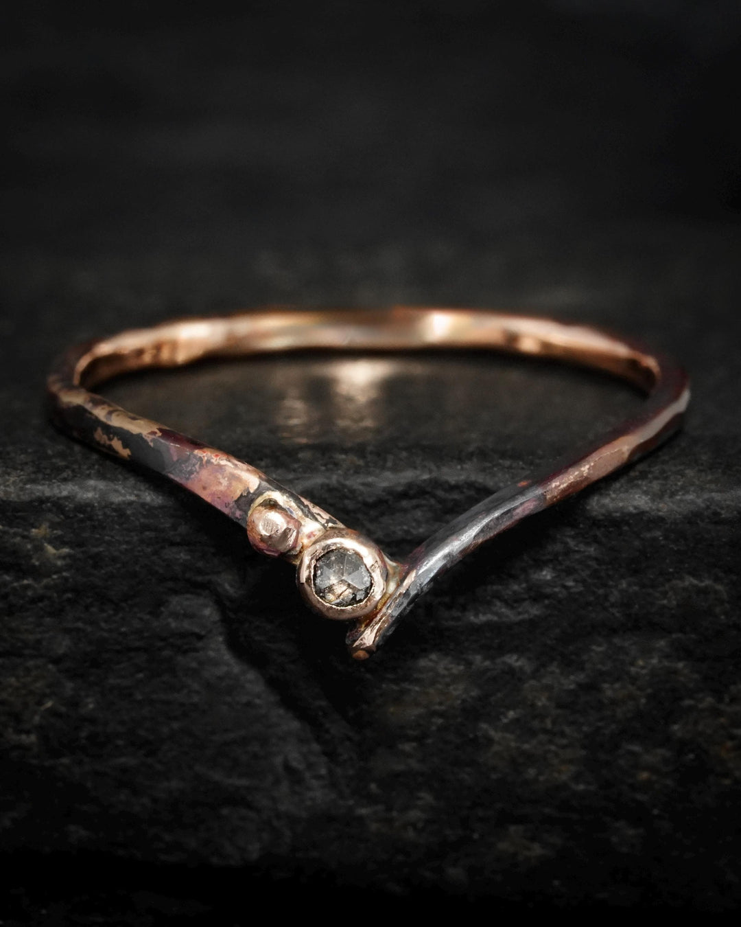 Salt and Pepper Diamond Wave Ring