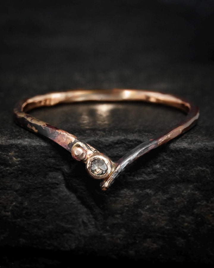 Salt and Pepper Diamond Wave Ring