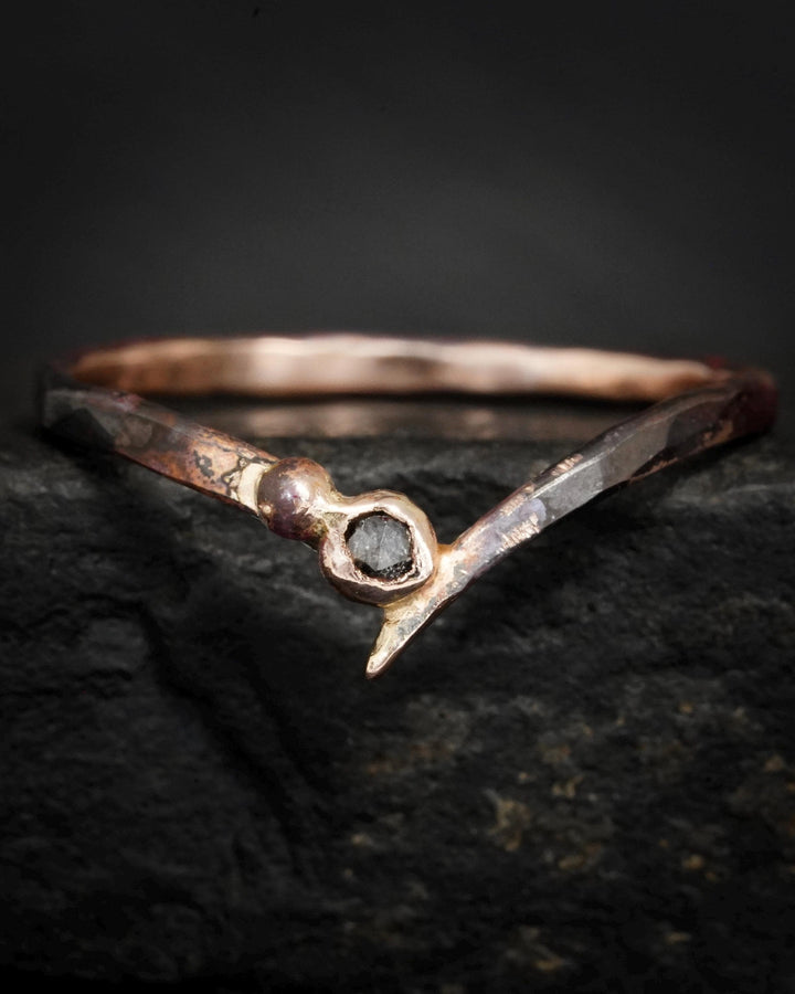 Salt and Pepper Diamond Wave Ring