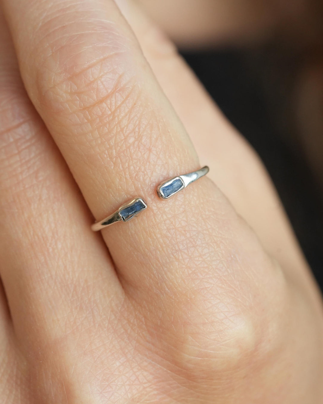 Adjustable Raw Blue Kyanite Ring