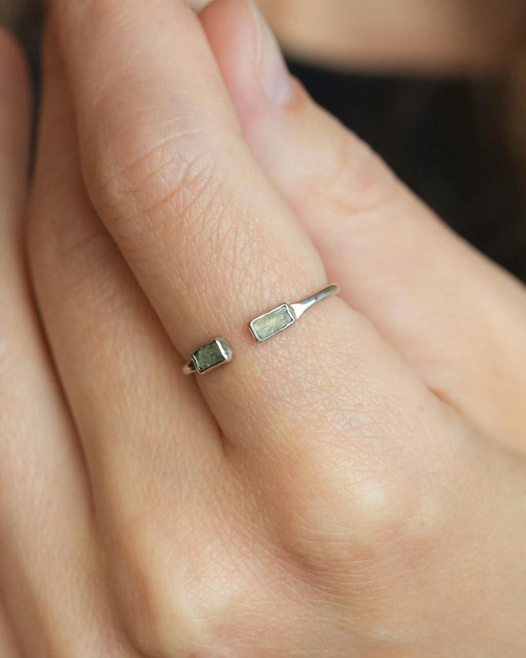 Adjustable Raw Green Kyanite Ring