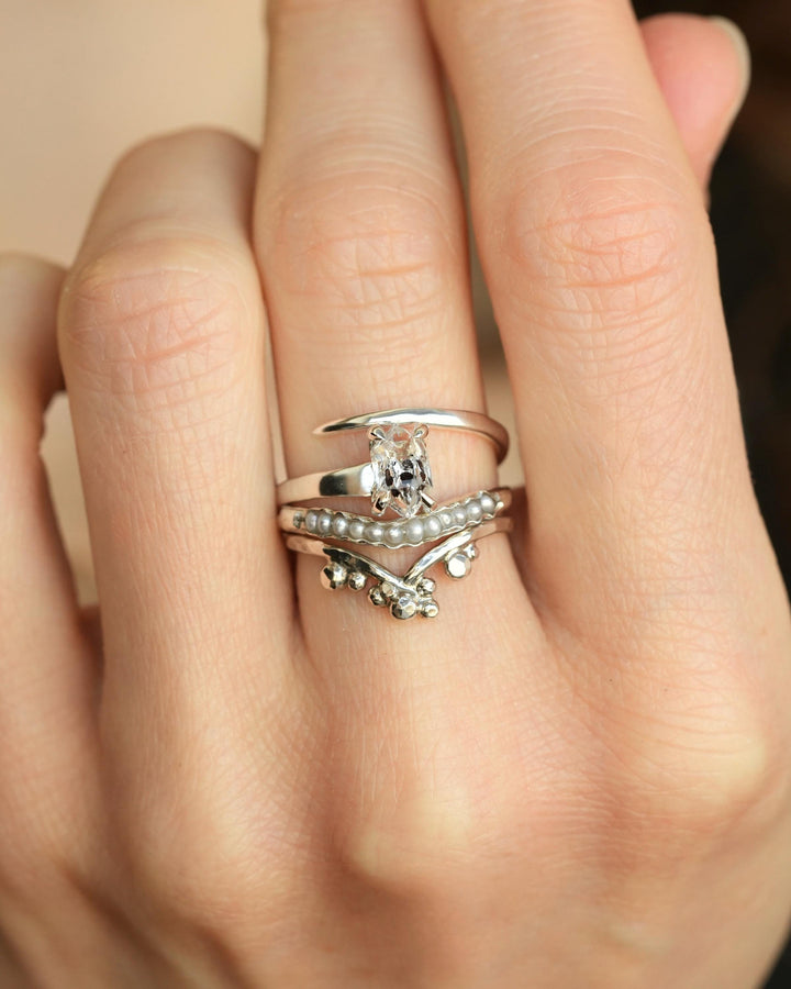 Herkimer Diamond Horseshoe Nail Ring
