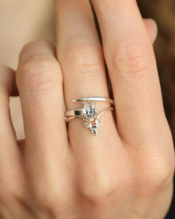 Herkimer Diamond Horseshoe Nail Ring
