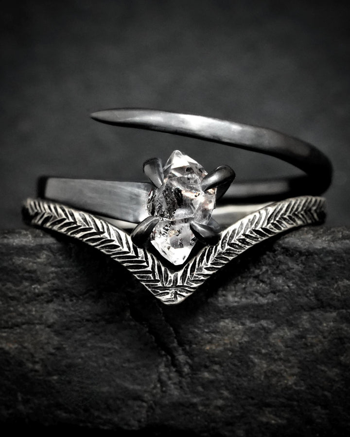 Herkimer Diamond Horseshoe Nail Ring