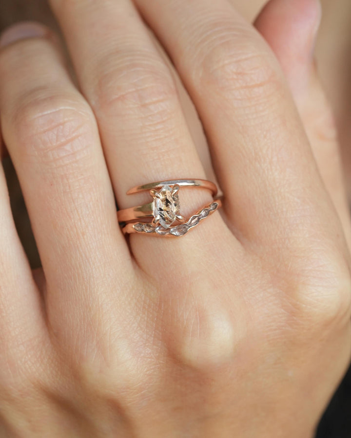 Herkimer Diamond Horseshoe Nail Ring