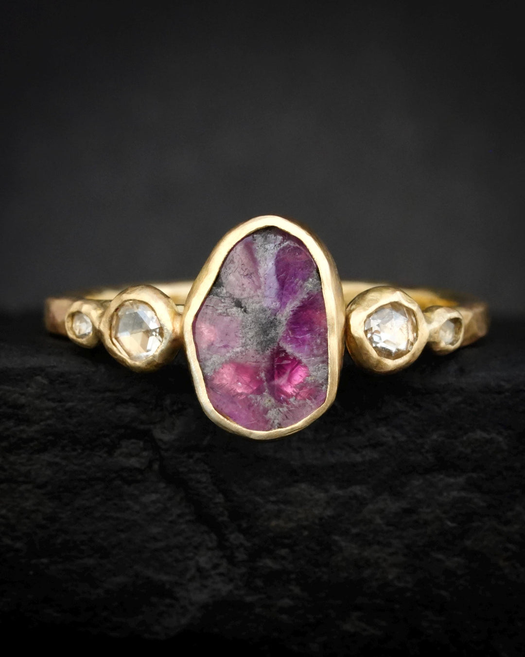 Trapiche Ruby and Diamond Ring