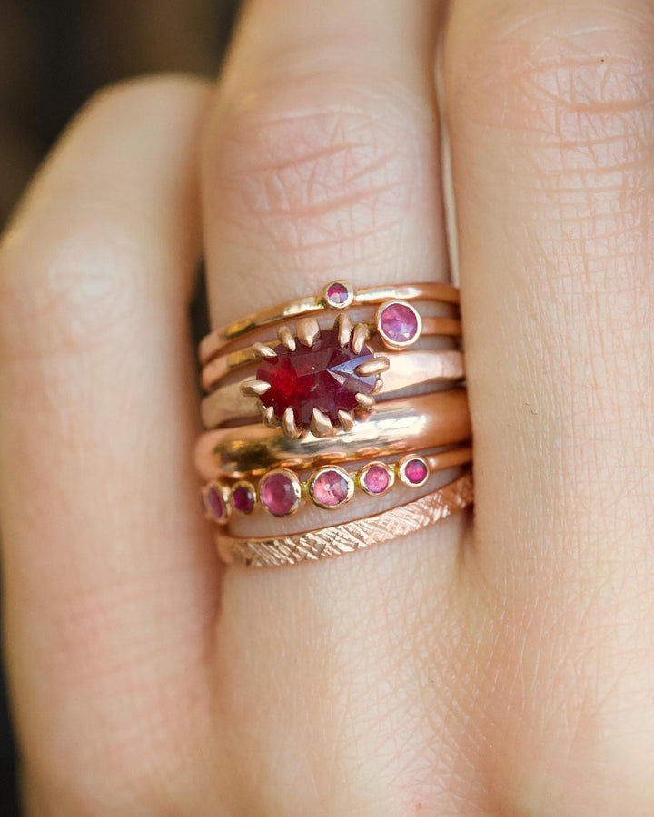 Tiny Natural Round Ruby Ring