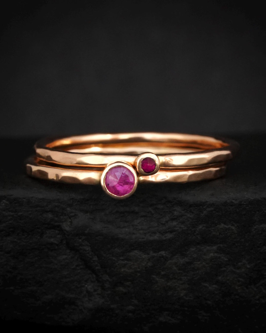 Tiny Natural Round Ruby Ring