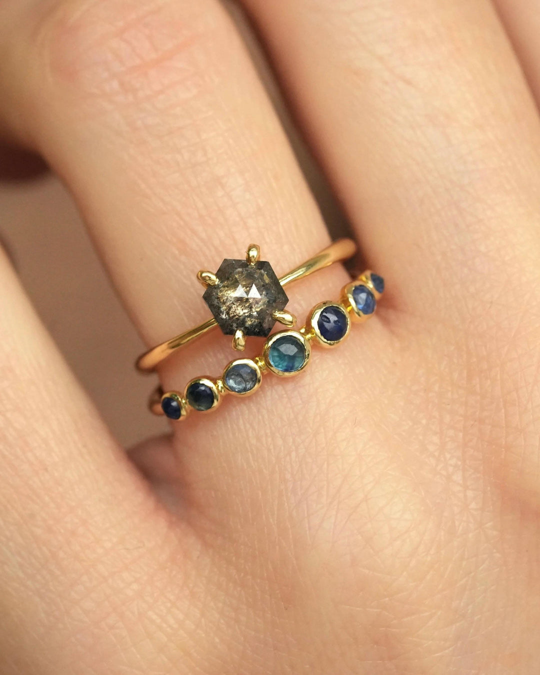 Natural Blue Sapphire Wedding Band