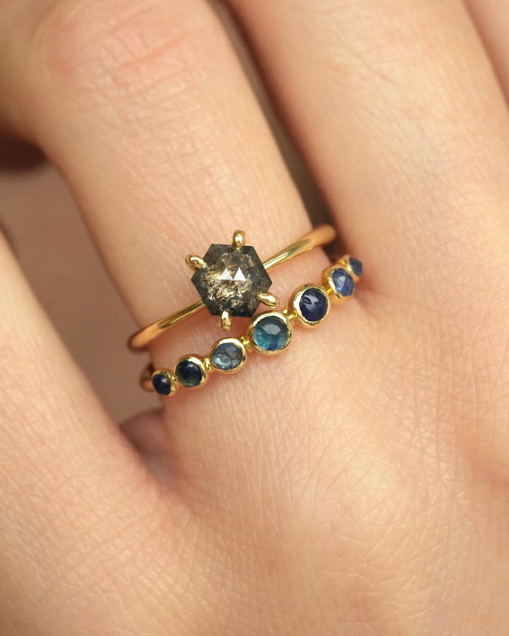 Natural Blue Sapphire Wedding Band