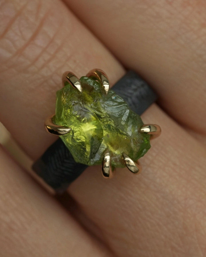 Raw Peridot Ring
