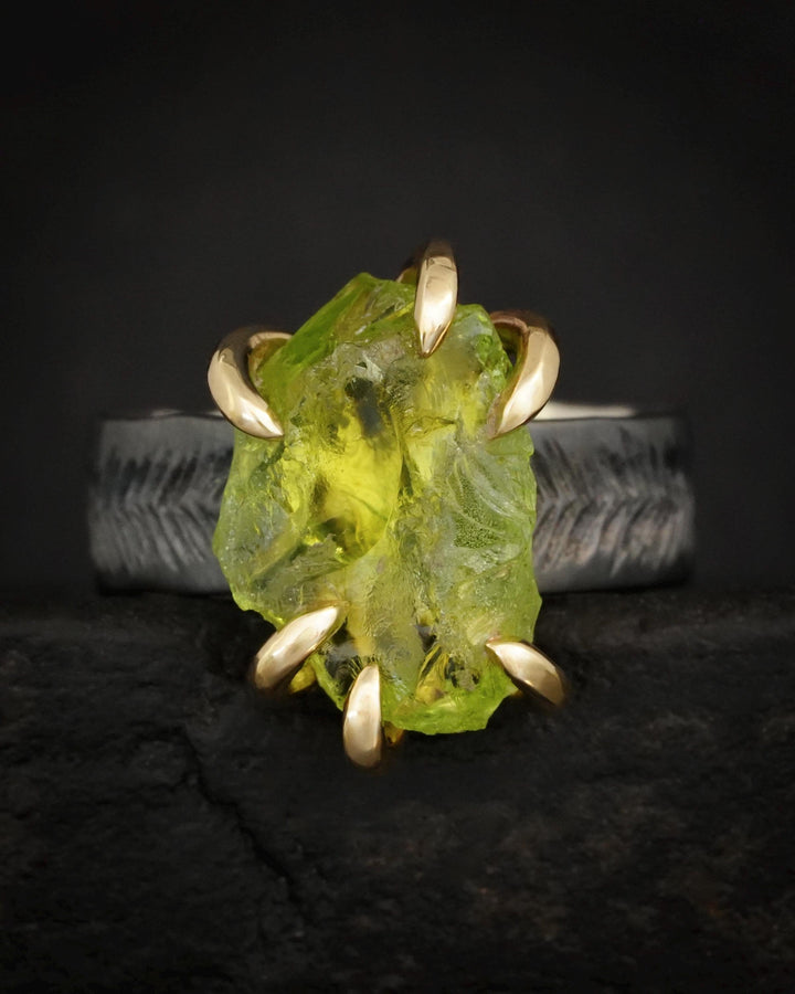 Raw Peridot Ring