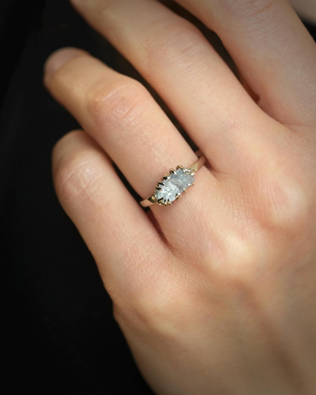 Raw Aquamarine Crystal Statement Ring